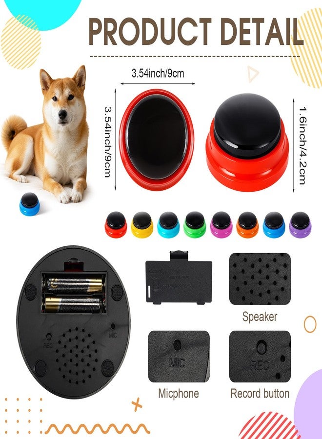 جيريفي مجموعة أزرار جيريفاي للكلاب، 16 قطعة، لتسجيل الصوت، مع ملصقات، 30 ثانية، أزرار تدريب على الكلام للحيوانات الأليفة، مناسبة لتدريب القطط والقطط بشكل تفاعلي. - Image 2